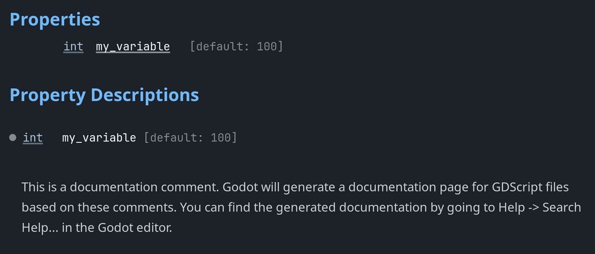 Generated documentation page