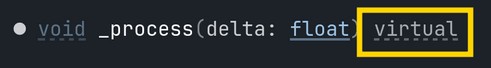 The virtual keyword of _process()