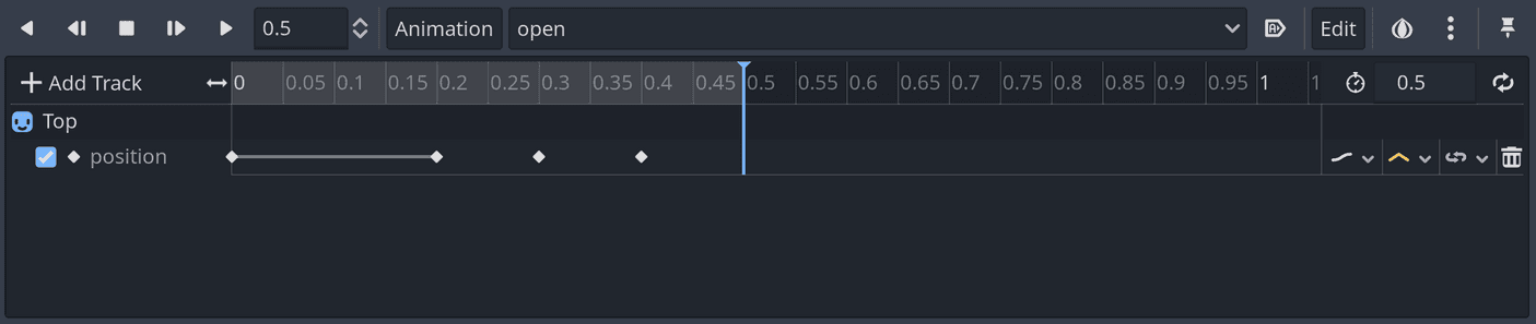 Keyframes in the Animation editor