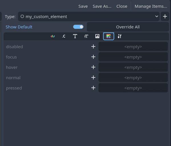 with Show Default on