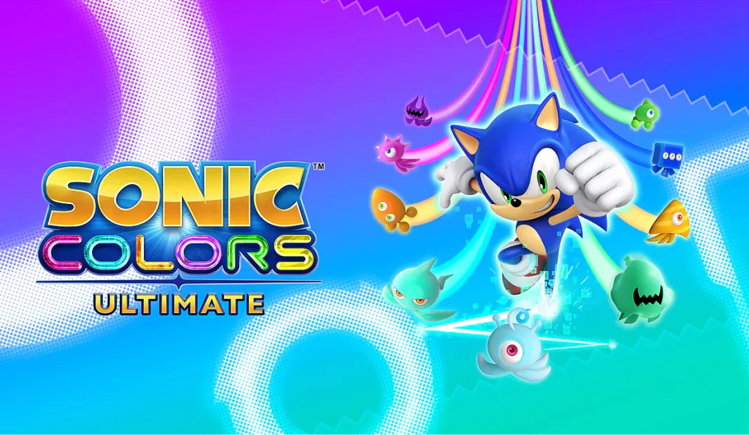 Illustration showing Sonic jumping surrounded by spirits, with the fist forward.